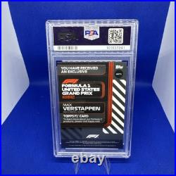 2024 Topps Formula 1 Max Verstappen US Grand Prix Exclusive Blue /99 PSA 8
