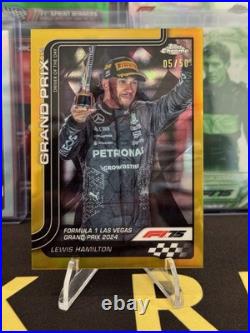 2025 Topps Chrome F1 #143 Lewis Hamilton True Gold Refractor /50
