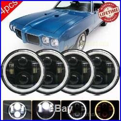 4pcs 5 3/4 5.75 LED Headlights Halo HI/LO for Pontiac GTO Grand Prix Firebird