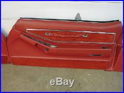 73-77 GRAND PRIX RED DOOR PANELS with VELOUR INSERTS FROM A 20,000 MILE CAR