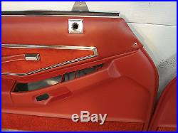 73-77 GRAND PRIX RED DOOR PANELS with VELOUR INSERTS FROM A 20,000 MILE CAR