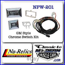 78-88 G Body Regulator & Motor Power Window Kit with 2 GM Style Switches & Harness