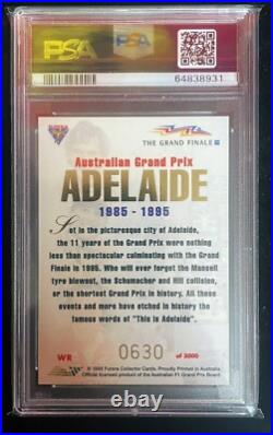 AYRTON SENNA PSA 10 Futera 1995 Thanks Adelaide GRAND PRIX FORMULA ONE F1 Card