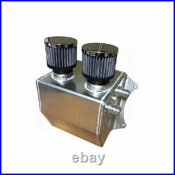 Aluminum Engine Oil Blow By Evacuation Tank Catch Can with Breathers & Fittings