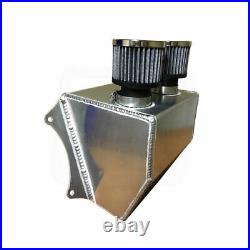 Aluminum Engine Oil Blow By Evacuation Tank Catch Can with Breathers & Fittings