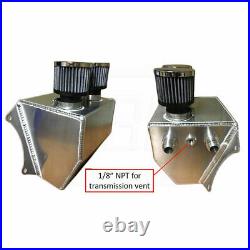 Aluminum Engine Oil Blow By Evacuation Tank Catch Can with Breathers & Fittings