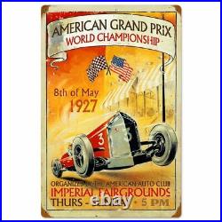 American Grand Prix Auto Race 24 Heavy Duty USA Made Metal Advertising Sign