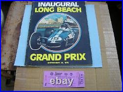 Andretti autograph INAUGURAL LONG BEACH GRAND PRIX PROGRAM Ticket Formula 1975
