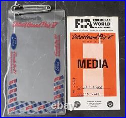 Ayrton Senna #6 & Final Lotus Win-1987 Detroit F1 Grand Prix Pass/Ticket