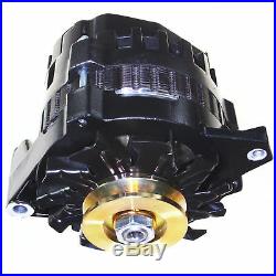 Black High Output Alternator Fits Buick Gm 65-85 1-wire One Wire 220 Amps