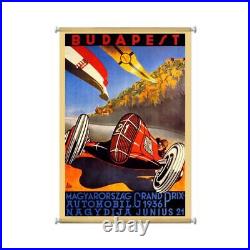 Budapest Grand Prix 1936 Car Racing 38 Wall Hanging Giclee Printed Canvas Print