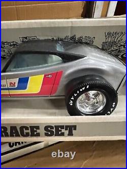 C1979 Vintage NYLINT Grand Prix Race Set Pressed Steel No. 6843 HTF toy MIB &NOS