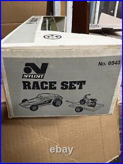 C1979 Vintage NYLINT Grand Prix Race Set Pressed Steel No. 6843 HTF toy MIB &NOS
