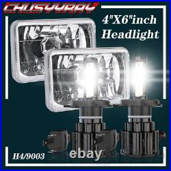 Chrome 4x6 LED Headlights DRL Hi/Low For Pontiac Firebird 1977-1981 Grand Prix