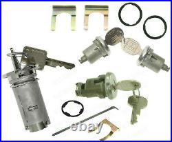 Chrome Ignition Switch & Door & Trunk Lock Key Cylinder Set With Keys FOR GM
