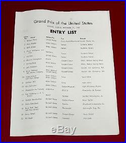 Dec 1959 GRAND PRIX OF THE UNITED STATES at SEBRING Program 1st US GP Race