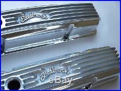 Edelbrock 4144 Valve Covers Classic Polished Aluminum Small Block Chevy