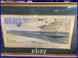 Ernest & Marguerite Gamy Montaut Le Grand Prix Flying Club Watercolor Print 1912