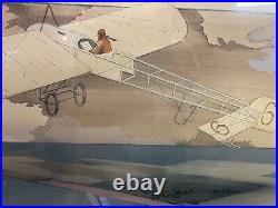 Ernest & Marguerite Gamy Montaut Le Grand Prix Flying Club Watercolor Print 1912