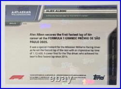 F1 ALEX ALBON FASTEST LAP Topps NOW #78 Red Foil #/5 FREE SHIP USA FLAWLESS