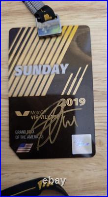 Fabio Quartaraeo Autographed 2019 VIP Badge From Circuit Of The Americas Motogp
