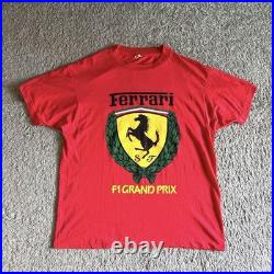 Ferrari 80's F1 Grand Prix T-Shirt Vintage Made in USA Screen Stars L Red Tag