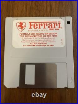Ferrari Grand Prix Formula One Racing Simulator Mac 512/Plus 1986 Disk RARE