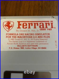 Ferrari Grand Prix Formula One Racing Simulator Mac 512/Plus 1986 Disk RARE