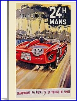 Ferrari Lemans 1961 Grand Prix Travel Poster or Gallery Canvas Wrap Car RAcing