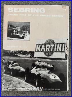 First Formula1 Race In US. December 1959 Sebring Program Grand Prix