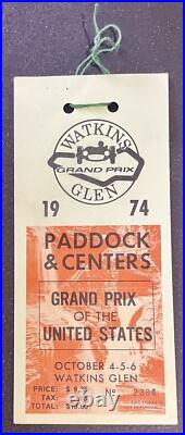 Fittipaldi 2nd Title Hulme Final Race Stewart Auto 1974 USA F1 Grand Prix Pass