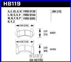 For 1979 Pontiac Grand Prix Hawk HB119S. 594-JW Disc Brake Pad Set