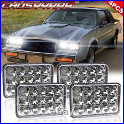 For Pontiac Firebird 1977-1981 Grand Prix 4PCS 4x6 inch LED Headlights Hi/Lo DRL