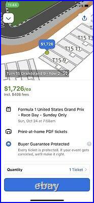 Formula 1 tickets United States Grand Prix October 24, 2021