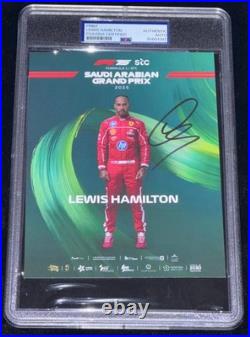 GOAT 7x F1 World Champion Lewis Hamilton Signed FERRARI Drivers Card Auto PSA