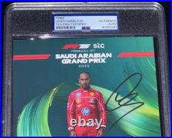 GOAT 7x F1 World Champion Lewis Hamilton Signed FERRARI Drivers Card Auto PSA