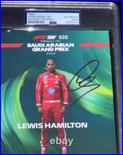 GOAT 7x F1 World Champion Lewis Hamilton Signed FERRARI Drivers Card Auto PSA
