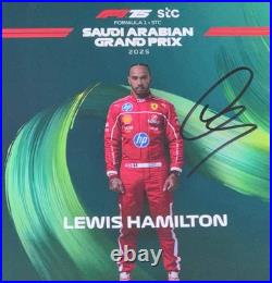 GOAT 7x F1 World Champion Lewis Hamilton Signed FERRARI Drivers Card Auto PSA