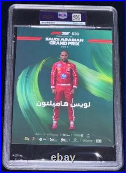 GOAT 7x F1 World Champion Lewis Hamilton Signed FERRARI Drivers Card Auto PSA