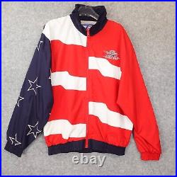 GRAND PRIX Formula One F1 Jacket Mens Small Red Blue USA Flag VINTAGE 2000