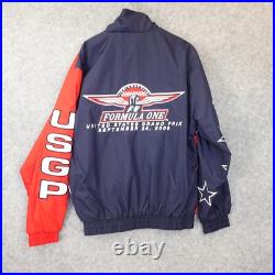 GRAND PRIX Formula One F1 Jacket Mens Small Red Blue USA Flag VINTAGE 2000