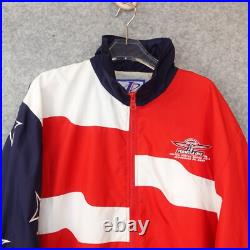 GRAND PRIX Formula One F1 Jacket Mens Small Red Blue USA Flag VINTAGE 2000