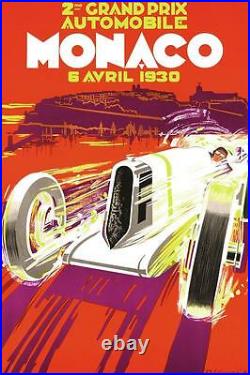 Grand Prix Monaco 1930 Poster Fine Art Lithograph Robert Falucci