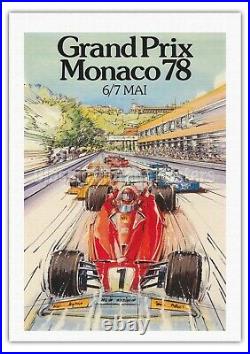 Grand Prix Monaco 1978 Formula One F1 Vintage Car Racing Poster Art Print