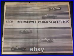 Grand Prix Rare Original 1966 MGM Promo Poster Ad Framed