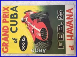 Grand Prix of Havana Cuba Vintage Style Grand Prix Racing Wall Art 27x18