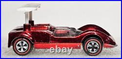 Hot Wheels Chaparral 2G, Red, 1969 Grand Prix, Redlines, USA, Rare Cap Wheels