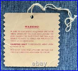 Jody Scheckter F1 Debut Race 1972 USA Formula 1 Grand Prix Pass Ticket