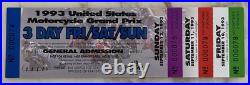 Kevin Schwantz MotoGP Title? 1993 United State Motorcycle Grand Prix Ticket