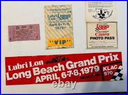 LONG BEACH GRAND PRIX- APRIL 8 1979 With3 AUTOGRAPHS & ORIGINAL POSTER MISC. ITEMS